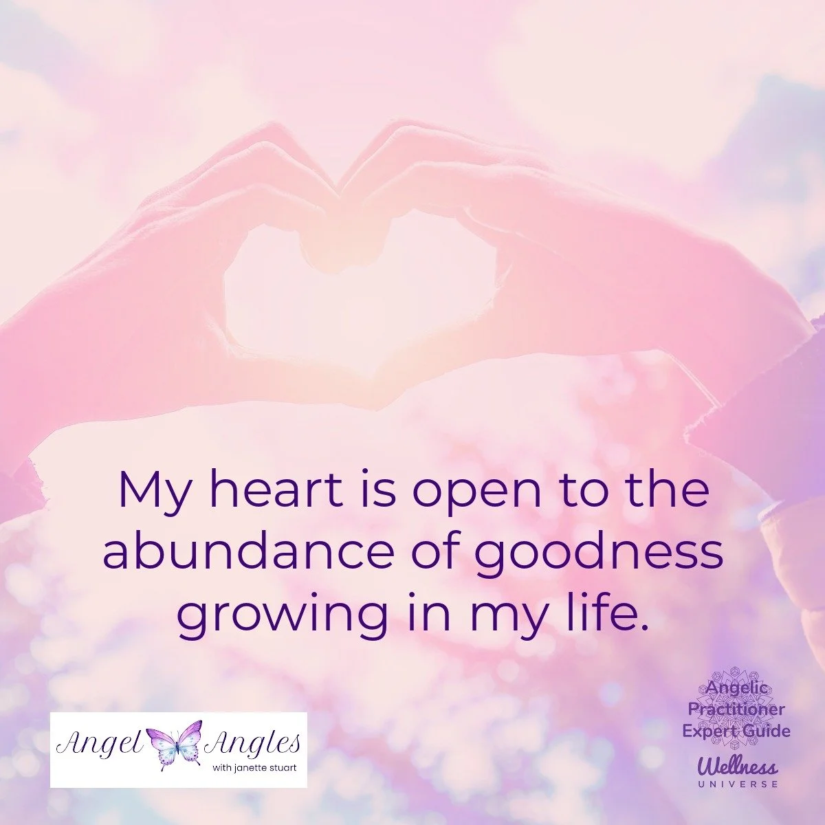 Hello and happy Saturday, April 18, 2026. Here's your Daily Angel Affirmation to bless your heart. 

My heart is open to the abundance of goodness growing in my life. 

Blessings of love, joy, and peace.
Love,
Janette 
.
.
#WUVIP #WUWorldChanger #Ang