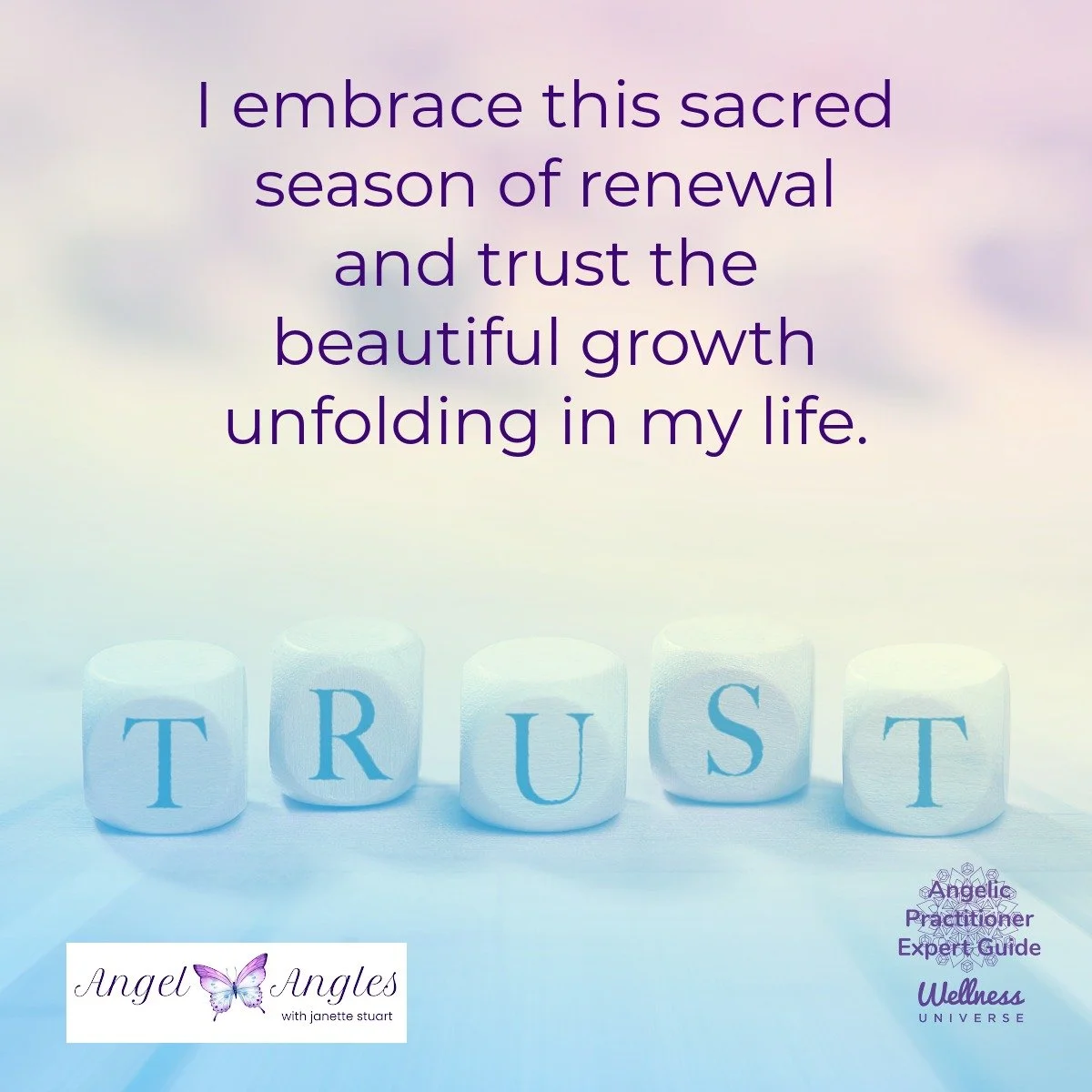 Hello and happy Thursday, April 30, 2026. Here's your Angel Affirmation of the Day. 

I embrace this sacred season of renewal and trust the beautiful growth unfolding in my life. 

Blessings of love, joy, and peace.
Love,
Janette 
.
.
#WUVIP #WUWorld