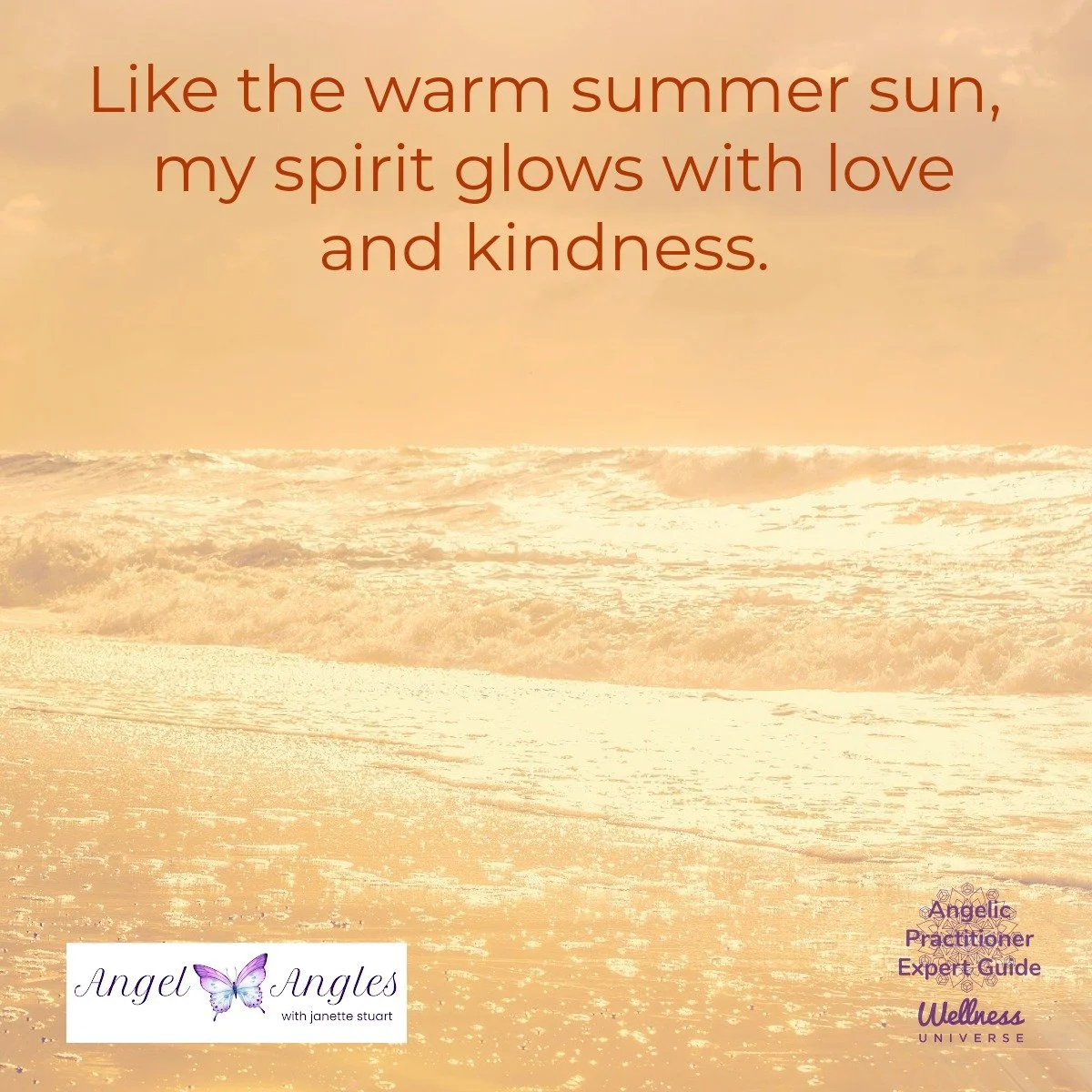 Hello and happy Wed. June 3, 2026. Here's our Angel Affirmation of the Day before the sun sets in the Pacific. 

Like the warm summer sun, my spirit glows with love and kindness. 

Blessings of love, joy, and peace. 
Love,
Janette 
.
.
#WUWorldChange