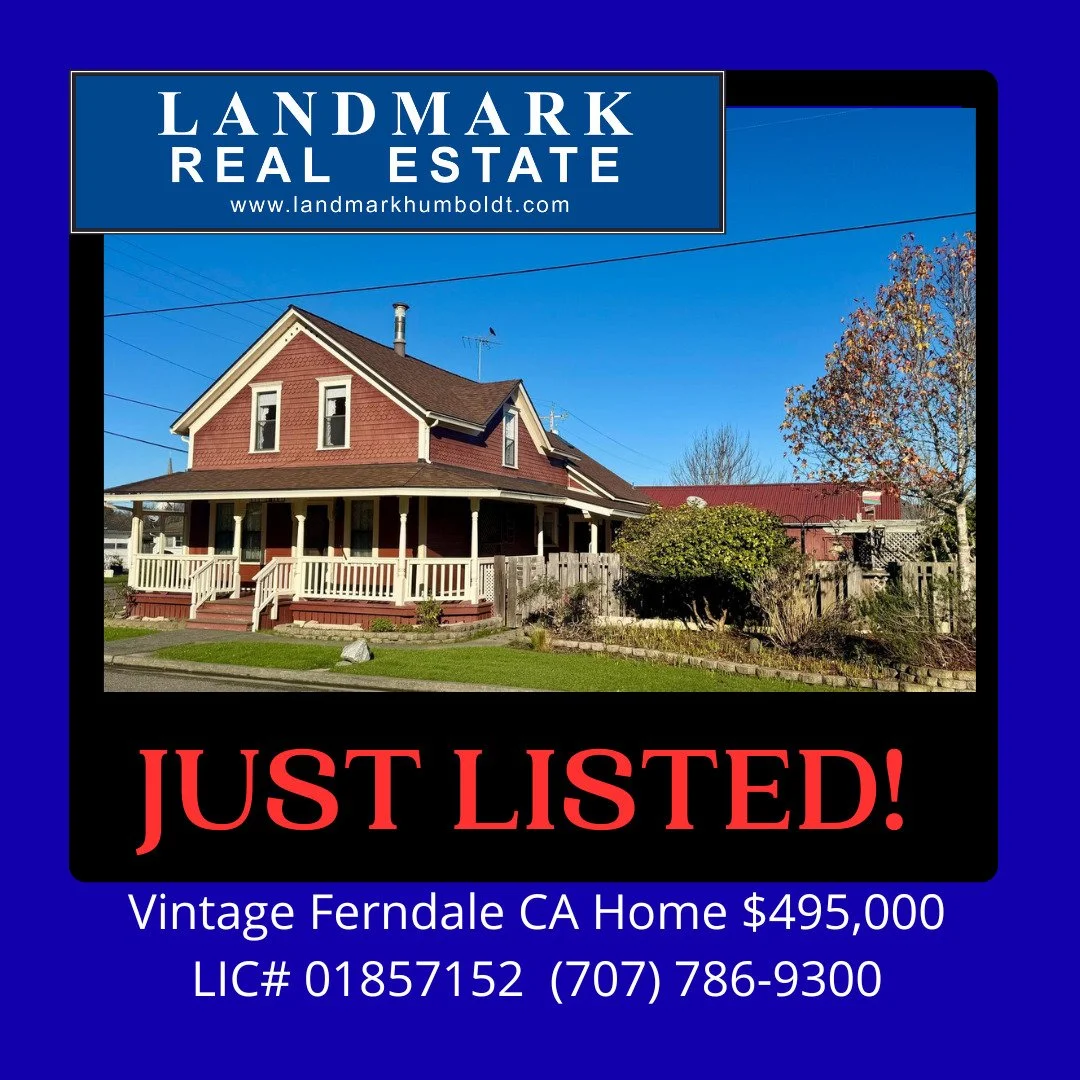 Vintage Ferndale Home. Covered porch, dining area, pantry, 3 bed, 2 bath, approx. 1800 sq. ft., laundry room, central vacuum system, detached carriage house, shop space, corner lot. 271298 $495,000 Call Broker Associate Jessica Stretch at Landmark (7