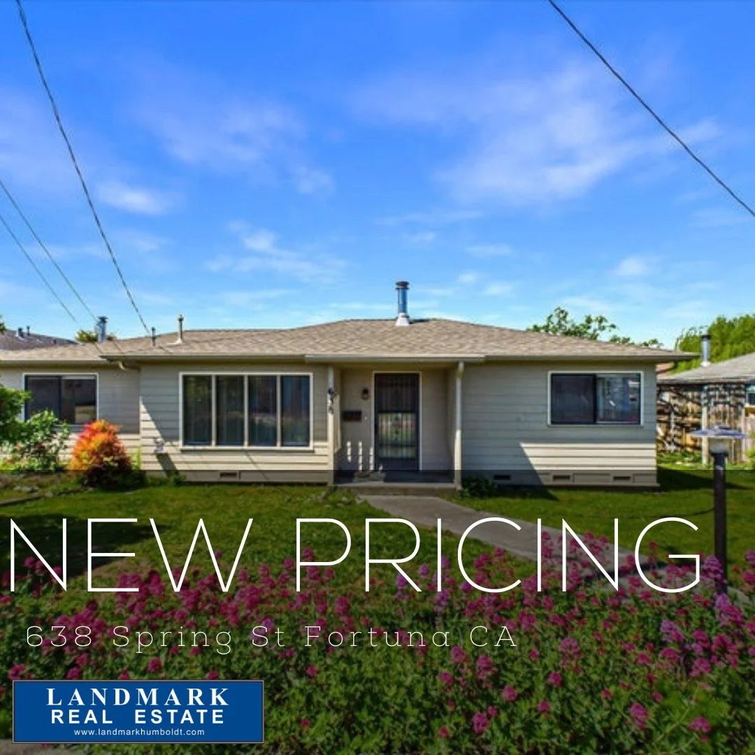 New Pricing! Centrally Located! Woodstove, dining room with built-ins, living and family rooms, 2 bed, 1 bath, approx. 1200 sq. ft., laundry room, detached 2 car garage, outbuilding, oversized lot, located in Fortuna. MLS 272038 $350,000 Call Sales A