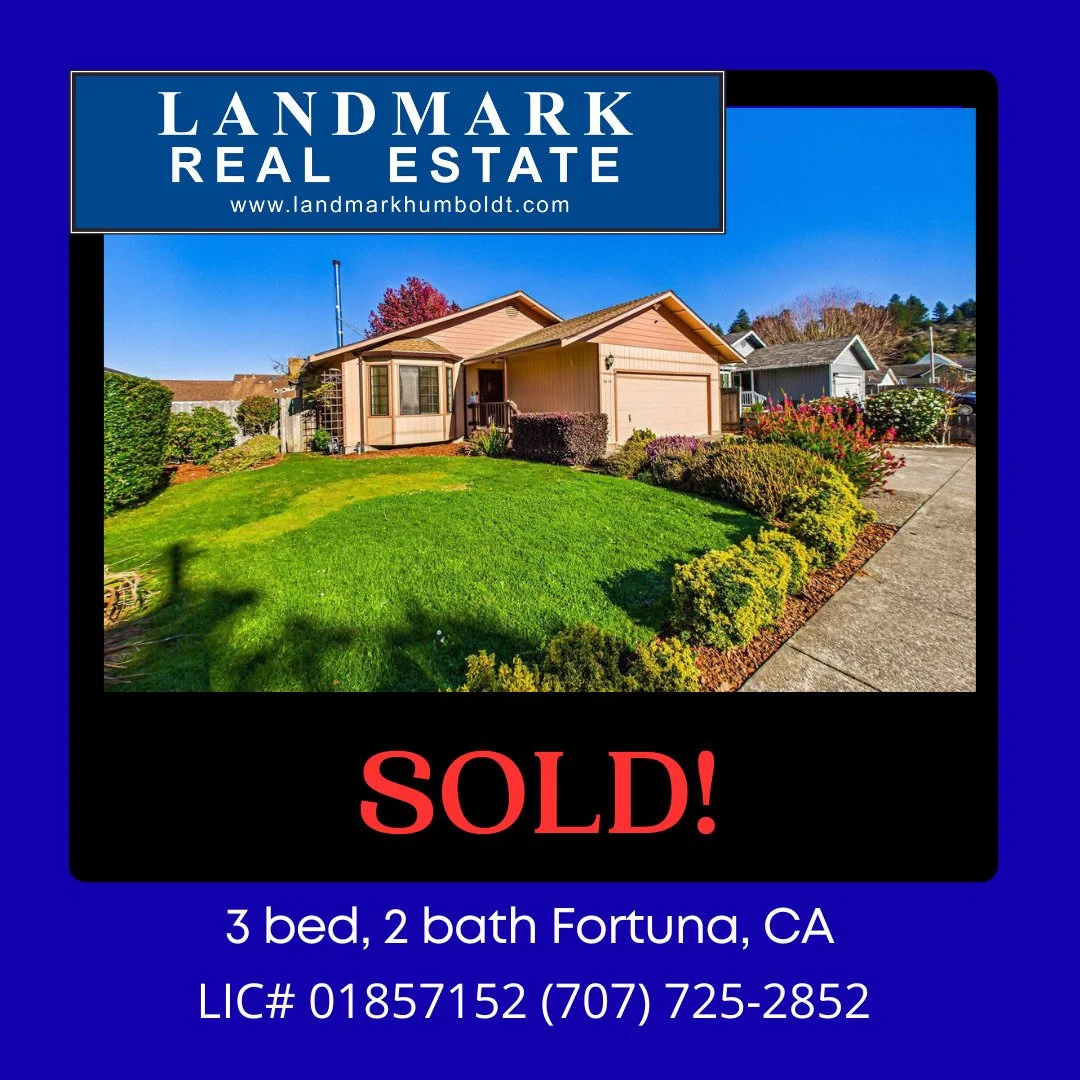 Sold! Thinking of selling? Call Landmark for a free Market Analysis of your home.

#realestate #sold #justsold #humboldtcounty #humboldtrealestate #landmarkrealestate #northerncalifornia #landmarkhumboldt #realtor #eelrivervalley #ferndaleca #visitfe