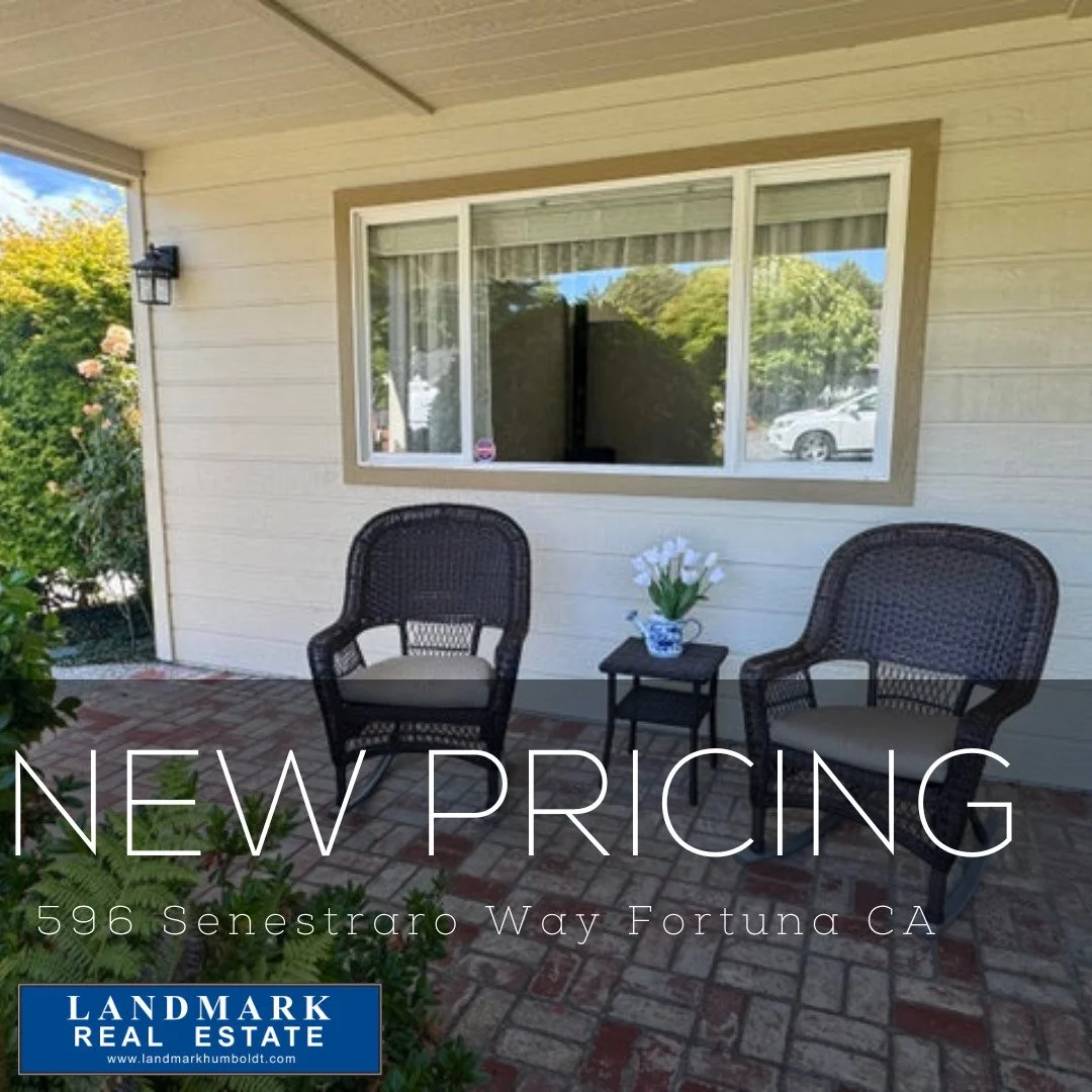 New Pricing! Well Maintained. Covered front porch, vaulted ceilings, dining area, 3 bed, 2 bath, approx. 1600 sq. ft., laundry room, 2 car garage, patio area, storage shed, corner lot, located in Fortuna. 272393 $479,000 Call Broker Associate Jessica