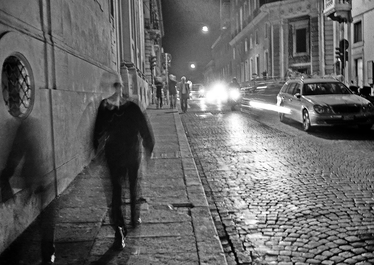 Blurry Walk Home, Rome