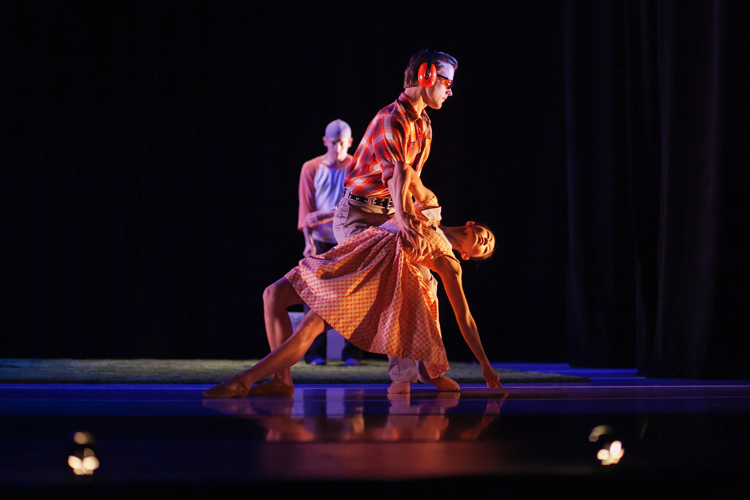 Wonderbound's Marian Faustino, Danny Ryan and Brandon Freeman in Garrett Ammon's Gone West with Ian Cooke Band and Michael J Henry. Photo by Amanda Tipton . 2014.
