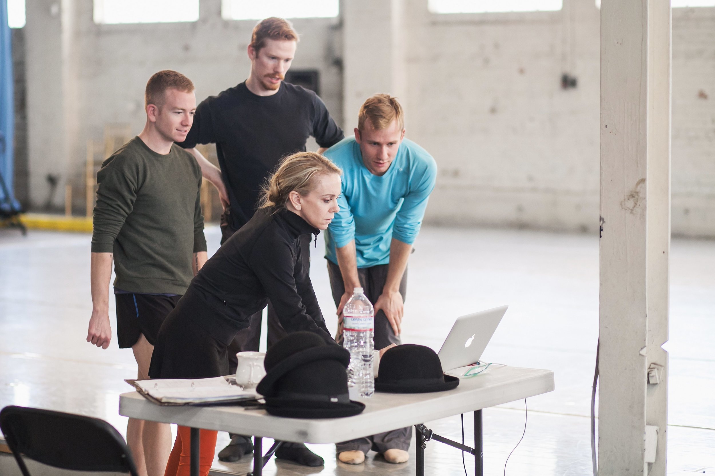 Wonderbound dancers rehearsing Sarah Tallman's I Didn't Hear You, I Was Away with the Fairies . Photo by Amanda Tipton. 2018.