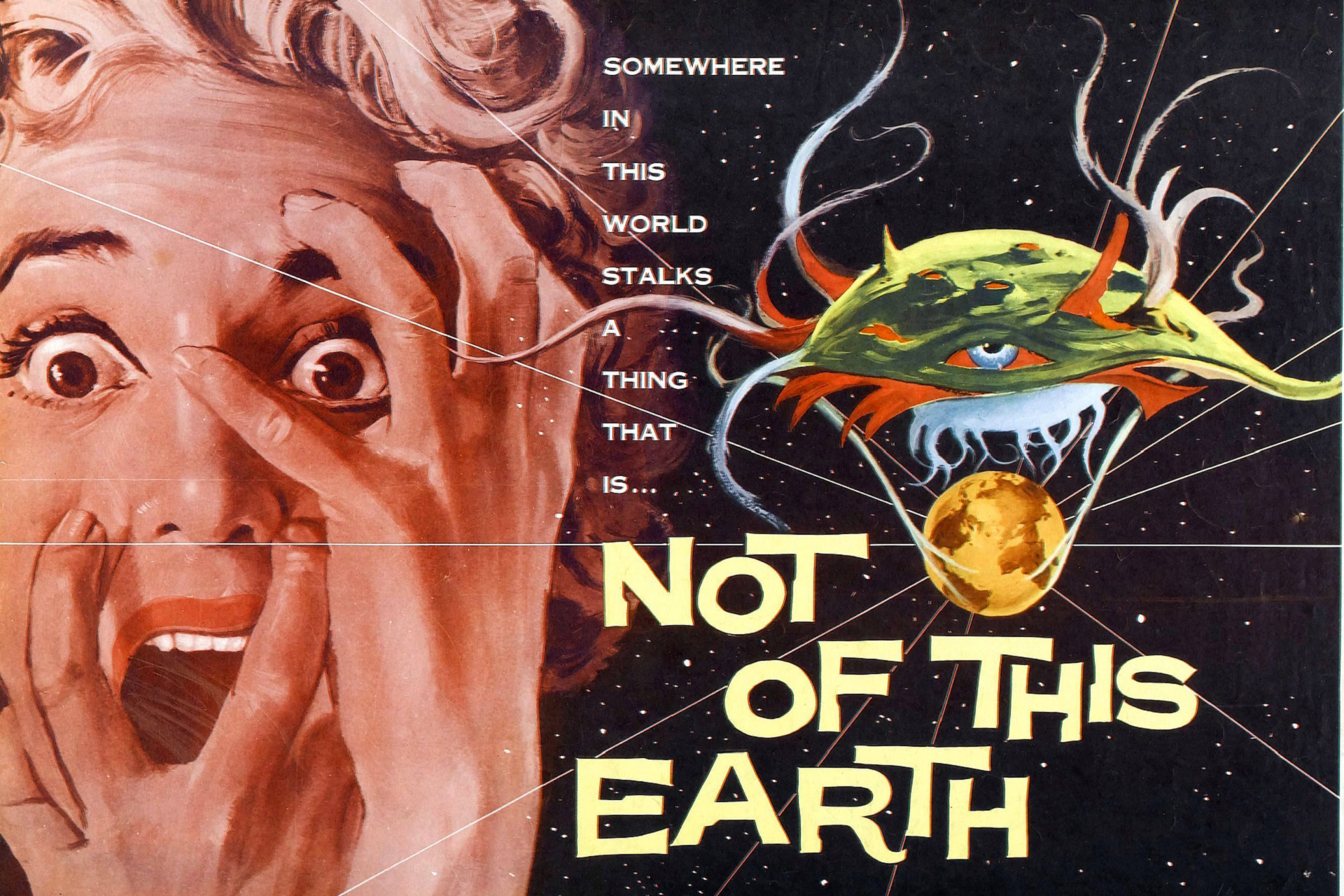 Not of This Earth movie poster. 1957