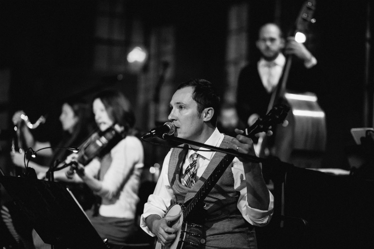 Jesse Manley and His Band rehearsing for Garrett Ammon's Dust . Photo by Amanda Tipton . 2016.