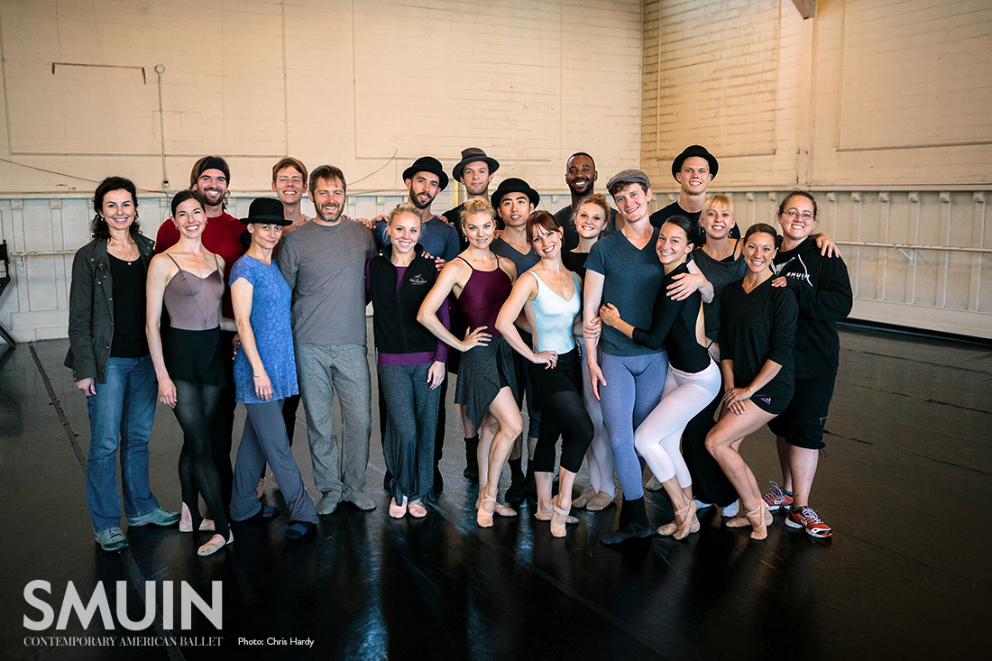 Wonderbound's Garrett Ammon and Dawn Fay with Smuin dancers. Photo by Chris Hardy. 2017.