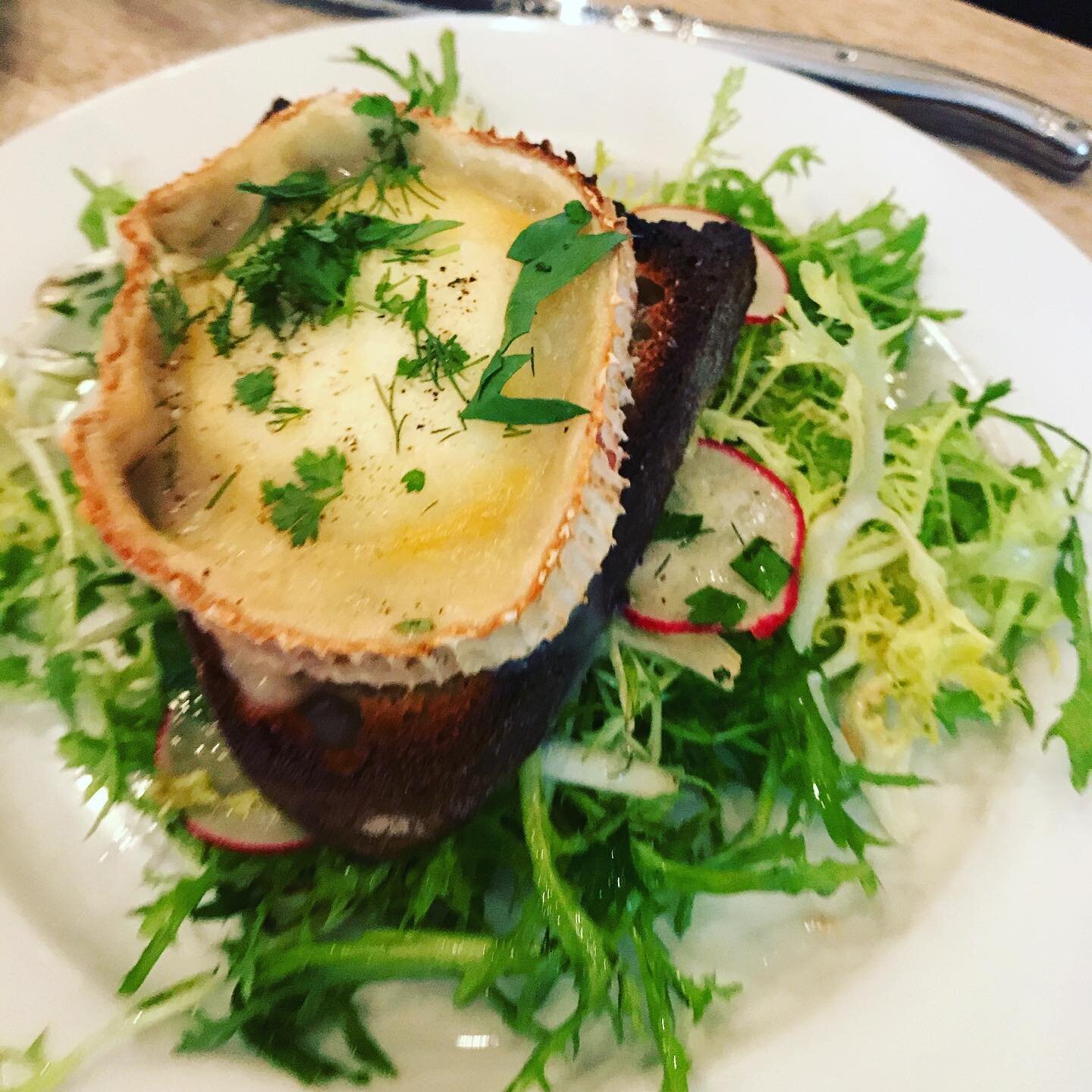 If it&rsquo;s on the day&rsquo;s menu, order it! A gooey slab of warm bucheron on charred house made sourdough. Cheese toast taken to another level 🙌🥂🇫🇷#chseatslocal #farmtotable #eatlocalgrown #sustainablefarming