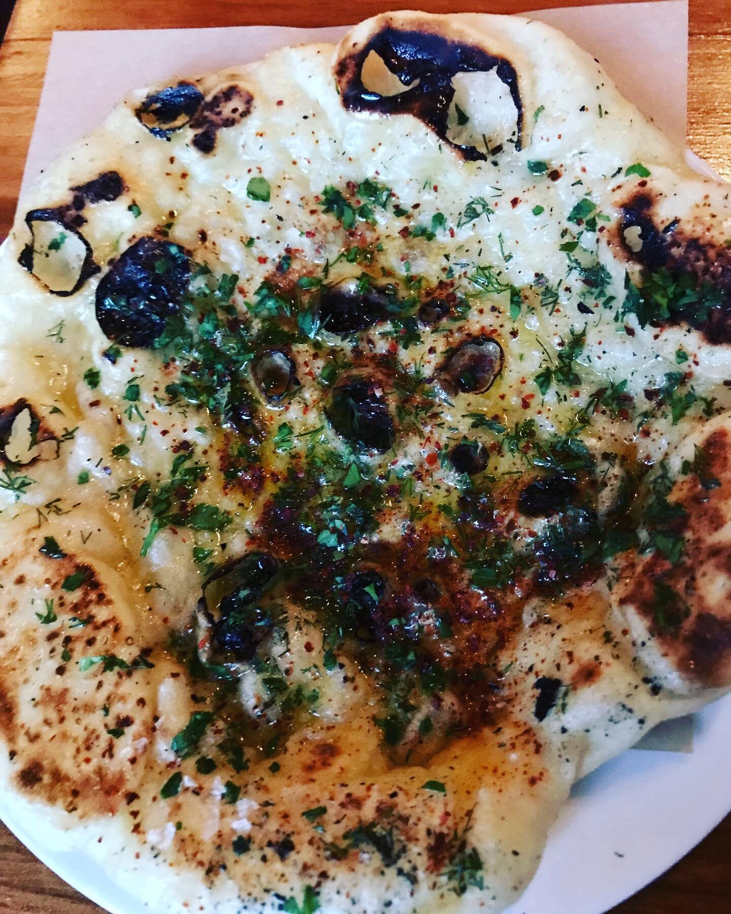 Over-the-moon charred sourdough + dill + allium butter 🧅🧅🧅from this James Beard nominated kitchen 🔥🔥