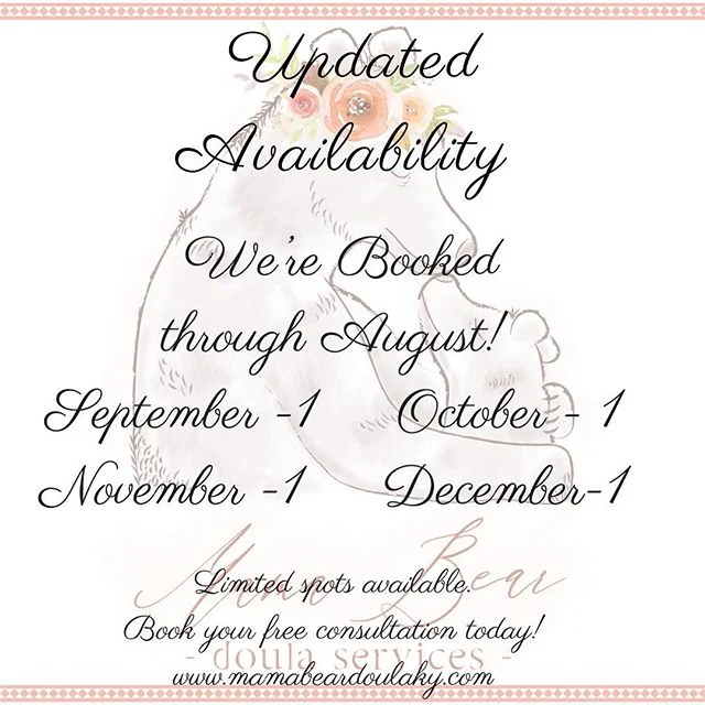 ** Updated Availability! ** We’re booked up through the Summer! 💛 Opening up consultations for Fall and Winter Babies. Limited spots available! If you or someone you know are interested in Doula services, visit us at www.mamabeardoulaky.com to learn more and book your free consultation! .
.
Need a doula but aren’t sure where to start? Head to www.doulamatch.net to find all the available Doulas in your area! 🤰🏾👶🏻💓
.
.
Logo Design by @sarahedunnphotoanddesign .
.
#doula #birthdoula #mamabeardoulaky #mamabeardoulaservices #lexington #kentucky #sharethelex #babies #children #epidural #mama #love #women #empowerment #labor #lexingtondoula #sharethelex #DONA #pregnant #pregnancy #newborn #newborncare #momlife #newmom #naturalbirth
