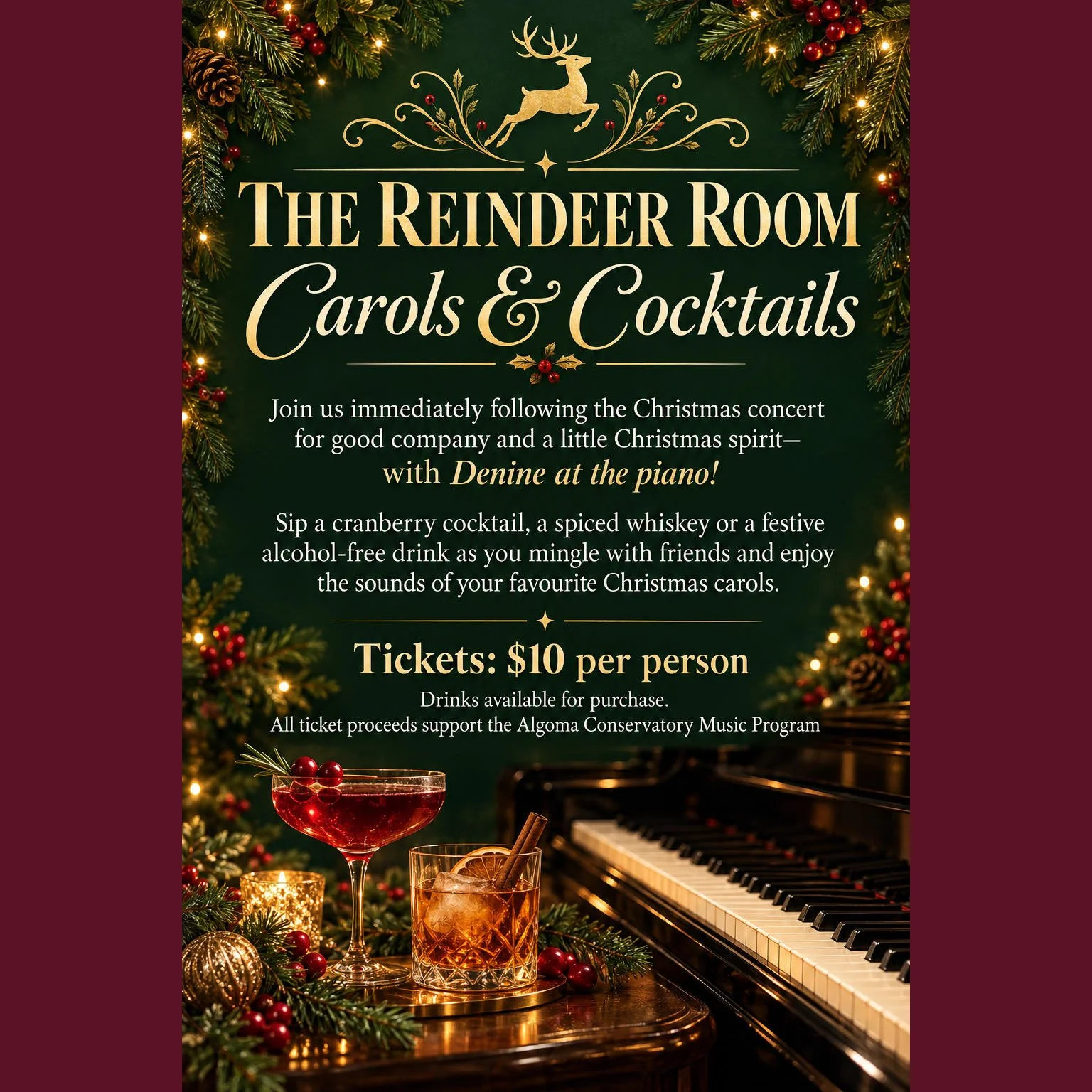 The Reindeer Room - Carols & Cocktails - FOLLOWING A Sleigh Ride With The Stars on December 18th, 2026