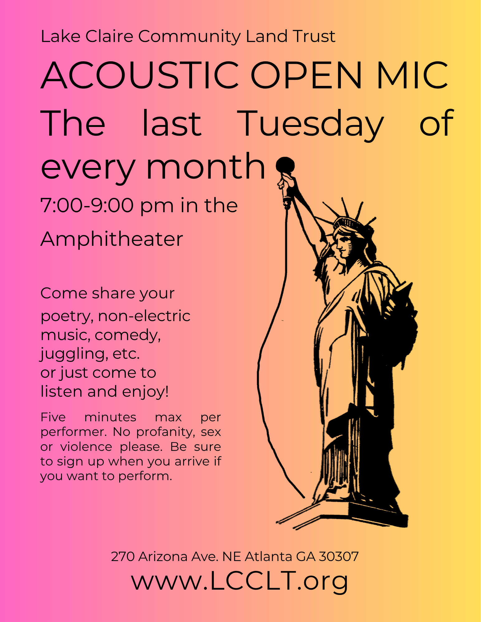 Monthly Open Mic 