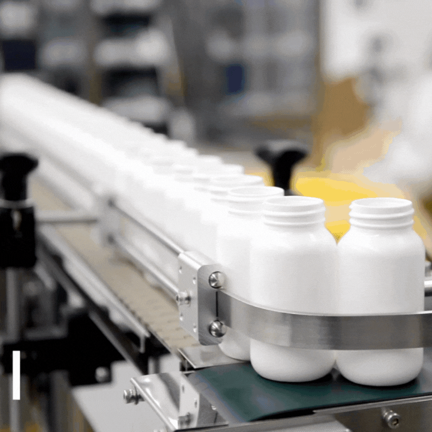 GIF of the bottling line in action