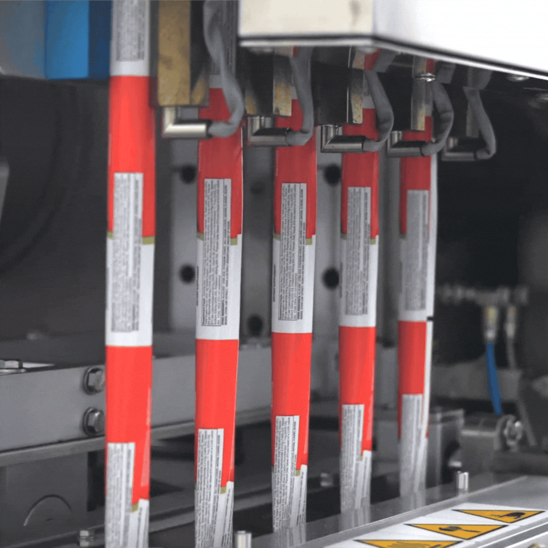 GIF of our multi-lane stick pack filling machine
