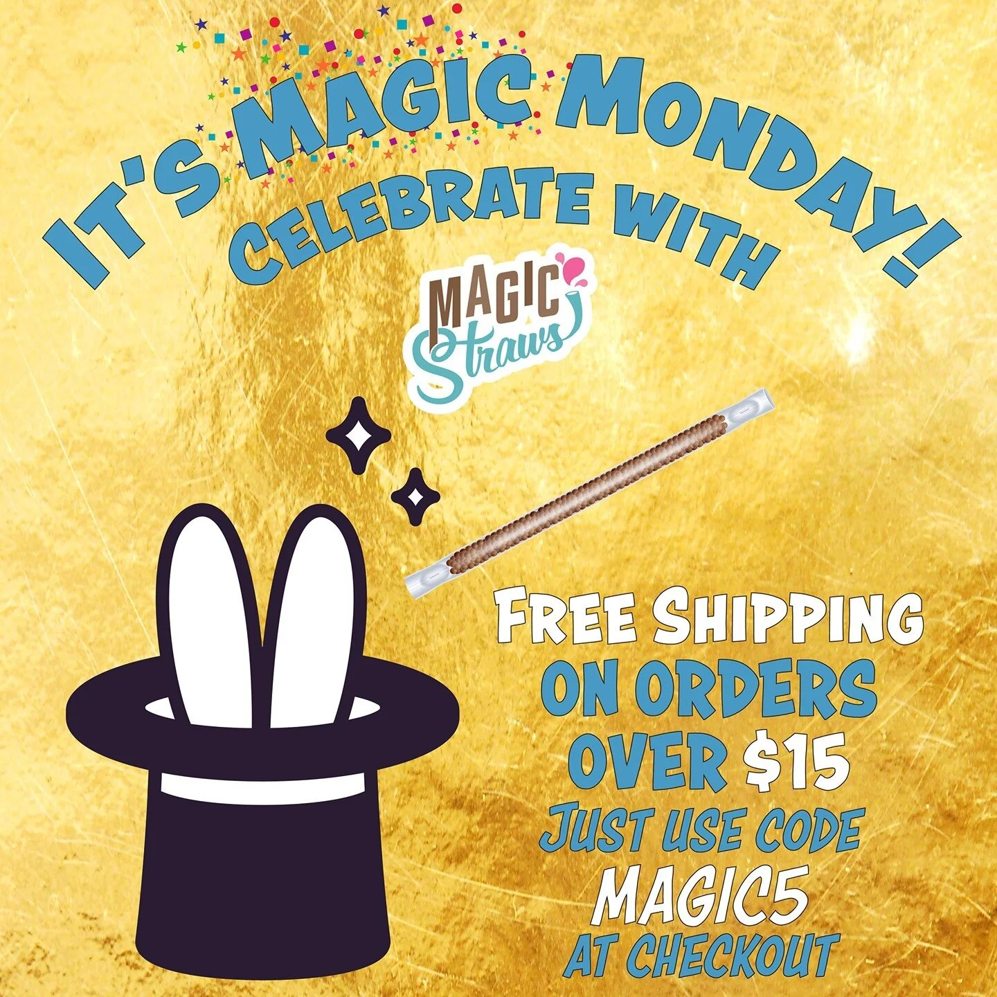 Kick off your week with✨ FREE Shipping ✨ on all orders over $15! Use code MAGIC5 at checkout!
&bull;
&bull;
&bull;
Free shipping deals are only applicable to Magic Straw customers who live within the continental US.
#magicstrawsofficial #magicstraws 