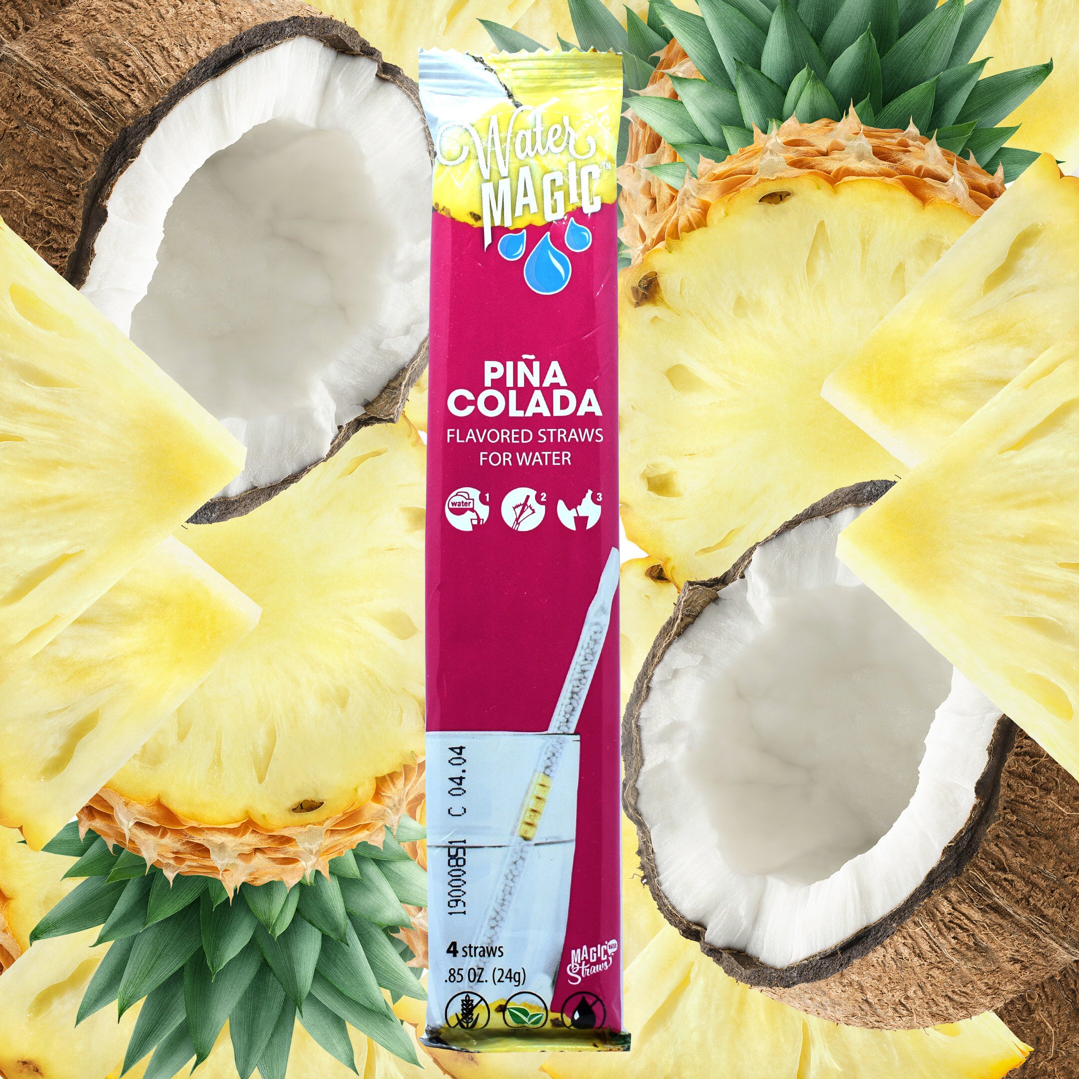 amleso Magideal Hawaii 6X Tropical Pineapple Coconut Drink Cups & Straw Beach 