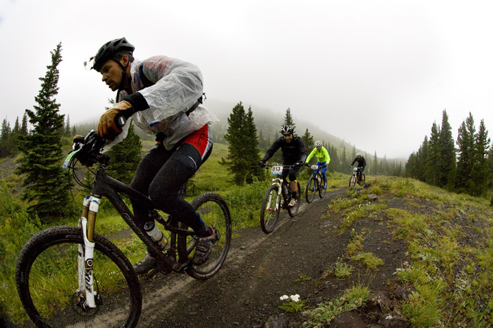 Cory Wallace leads the TransRockies Classic mountain bike stage race.