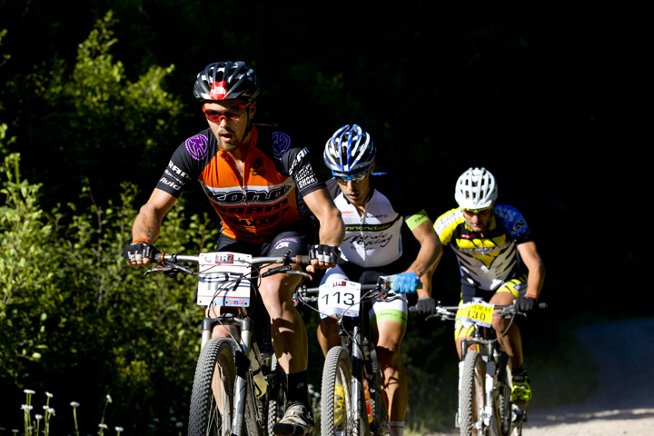 Cory Wallace leads the TransRockies Classic mountain bike stage race.