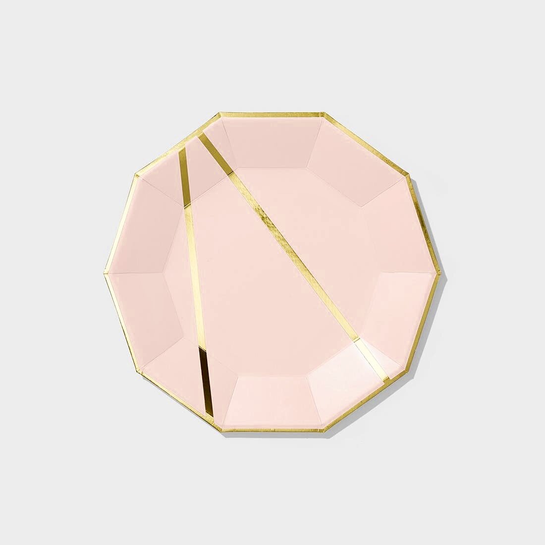 blush + gold strikethrough plates