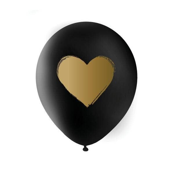 Black + Gold Heart Balloon
