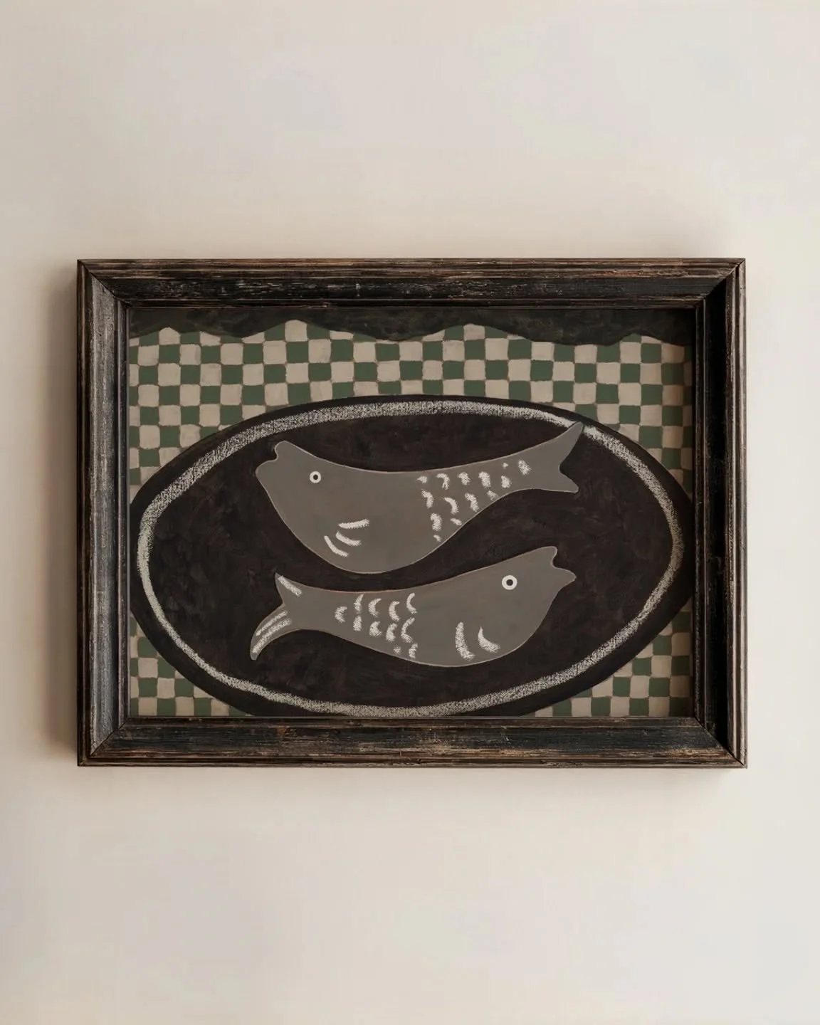 Evoking cozy, intimate meals and dinner dates 🤍🍷🍽️
~&quot;Plated Fish&quot; ~
Prints available