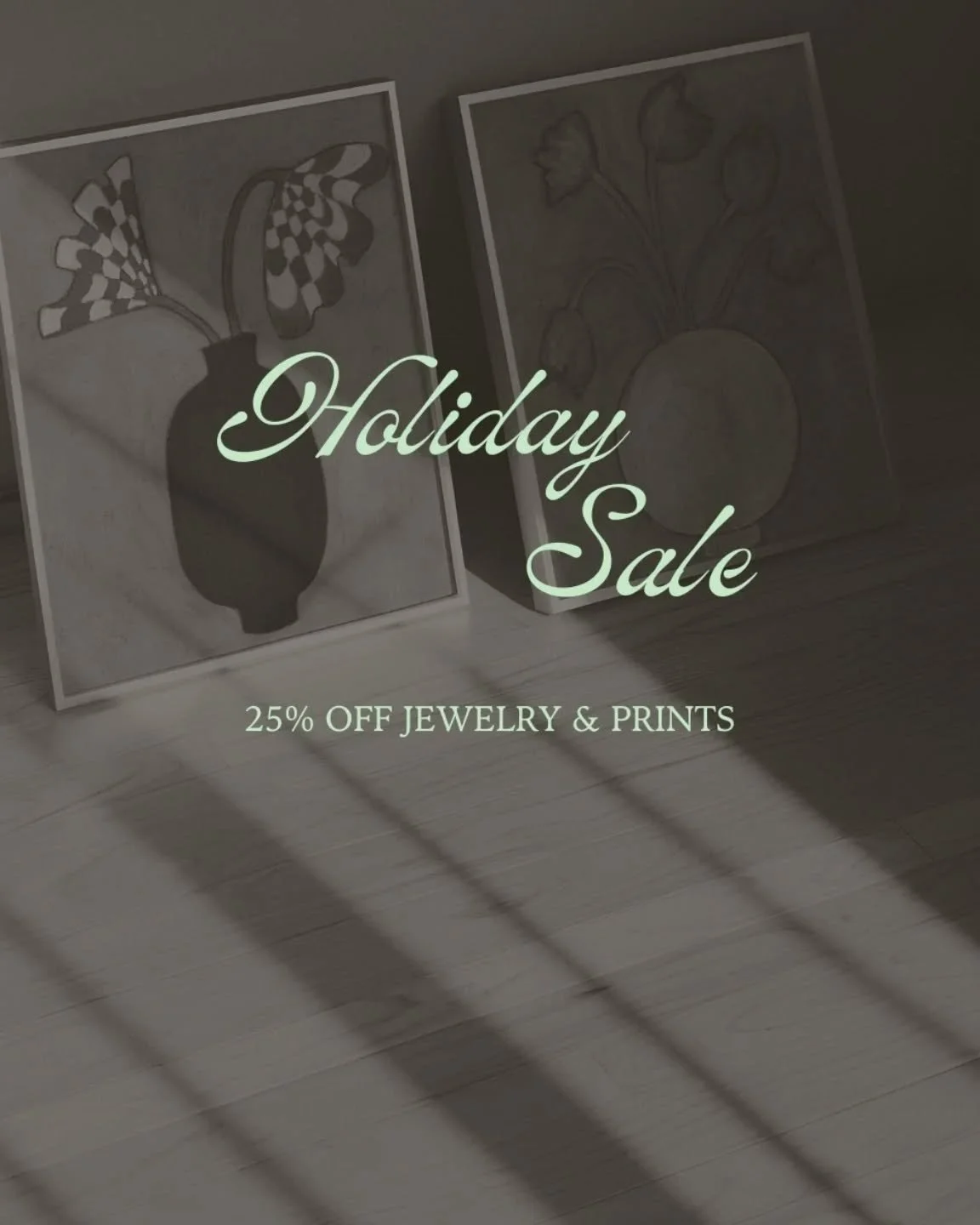 My biggest sale of the year ✨
25% off art prints and jewelry for a limited time.

Discount applies automatically at checkout.
Shop the sale at karibreitigam.com