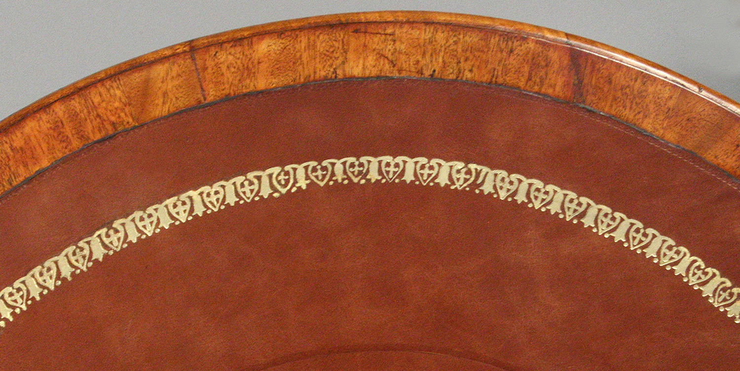 Leather Top Drum Table Restoration, Leather Top Drum Table