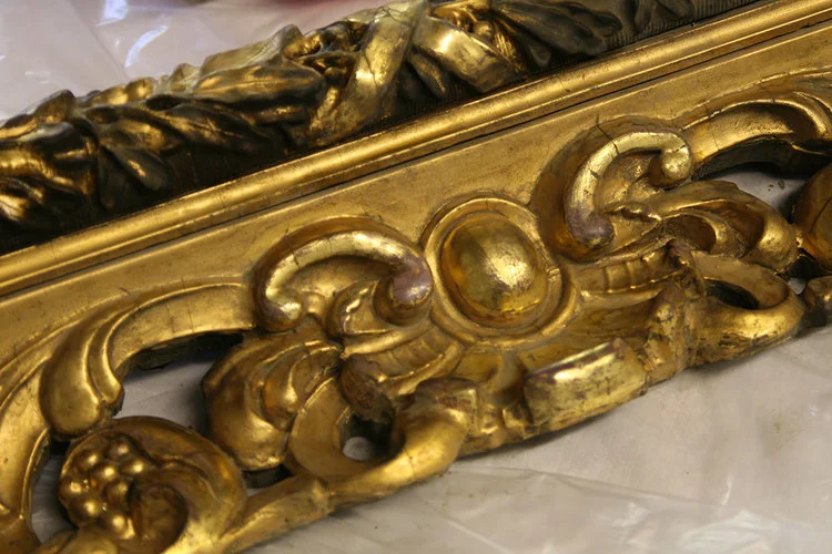 Photo: Combination of accumulated dirt and bronzing on the top surface of the frame which was the most difficult to remove