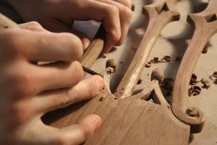 Carving in progress