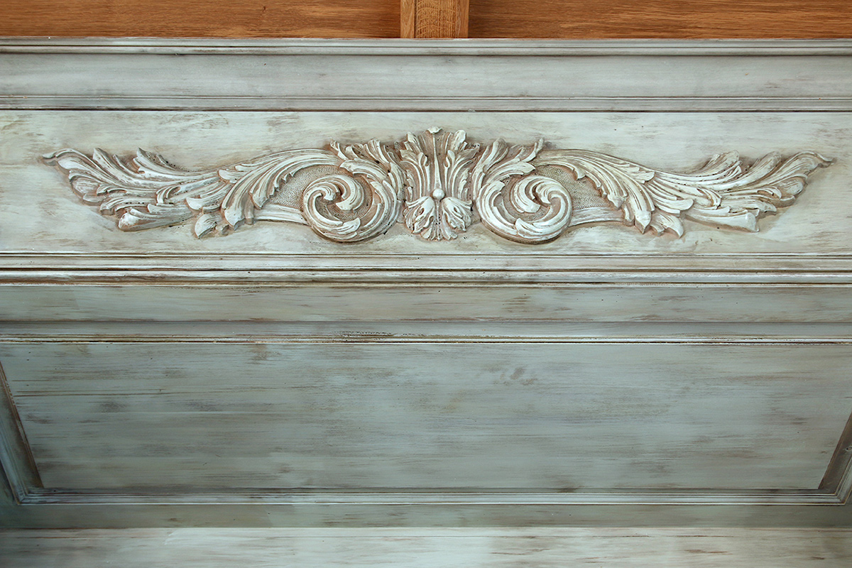 Fabrication and antique distressed painted finish of historically ...