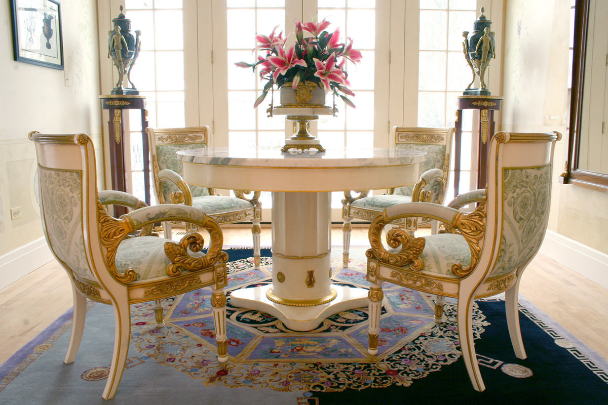 MARBLE TOP CENTER TABLE WITH CUSTOM FINISH