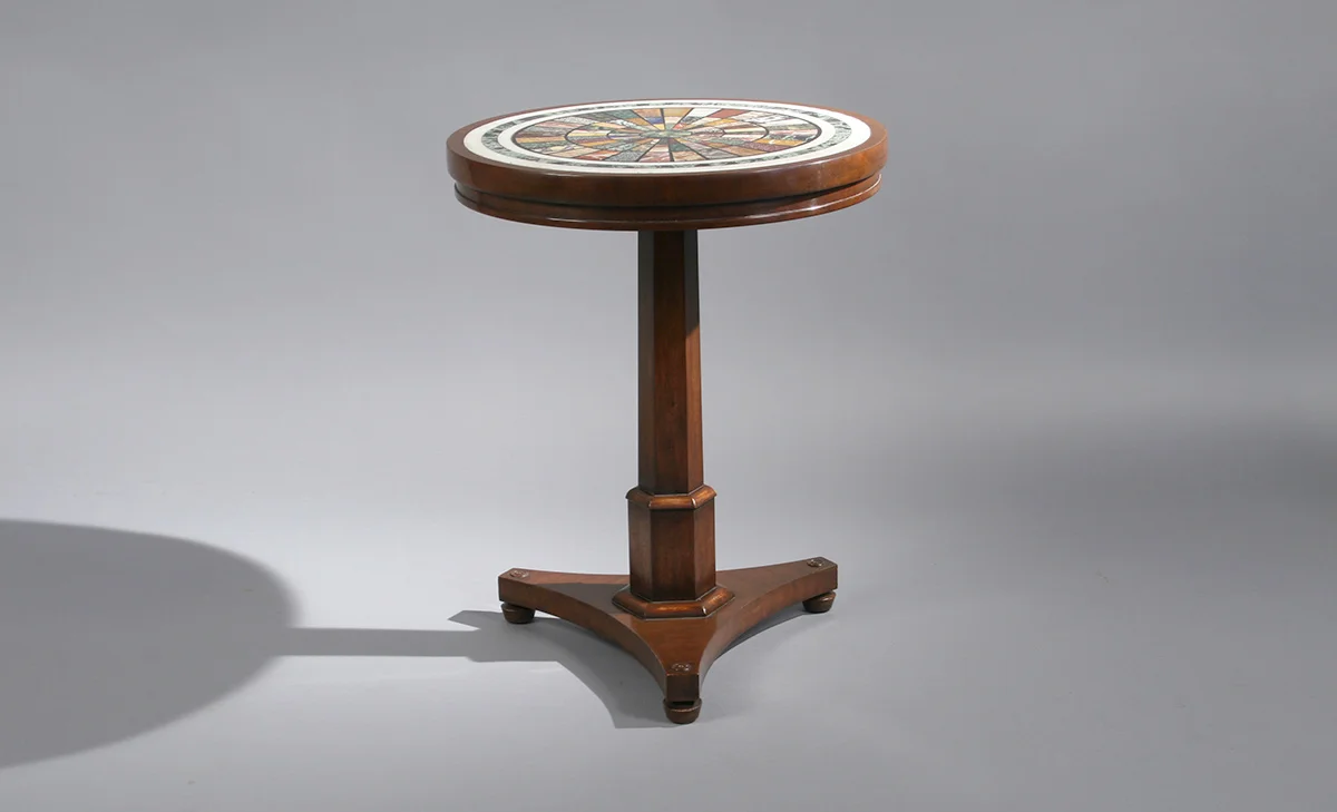 ROUND TABLE WITH MARBLE TOP REPRODUCTION