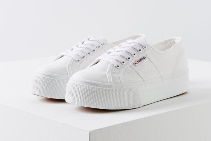 These platform white supergas are super trendy and in right now. Everyone is wearing them- and those who aren’t are probably order them. Made of canvas, they’re super easy to clean and are the perfect darty shoe. $80