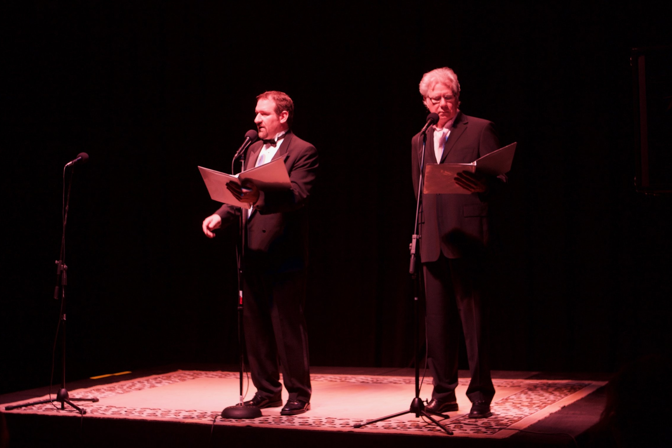 David, on stage with 4-time Emmy winner, John Larroquette in "The War of the Worlds"