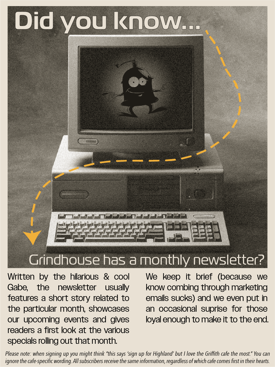 Grindhouse Cafe Newsletter sign up link