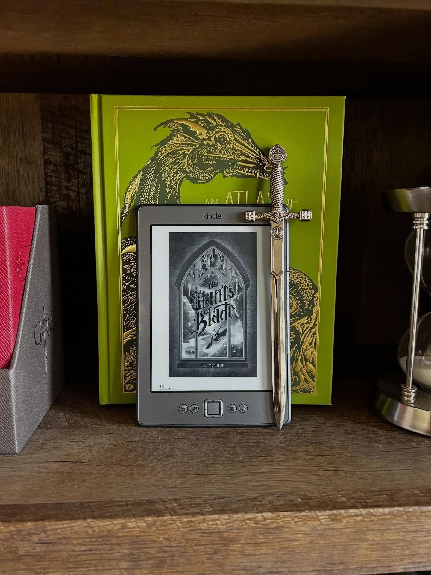What&rsquo;s that? Oh, just a little addition to my fantasy shelf. 😁 BTW, like my &ldquo;sword&rdquo; letter opener?

It&rsquo;s surreal seeing The Giant&rsquo;s Blade on my kindle! My first published short story is out now. Get your own digital cop