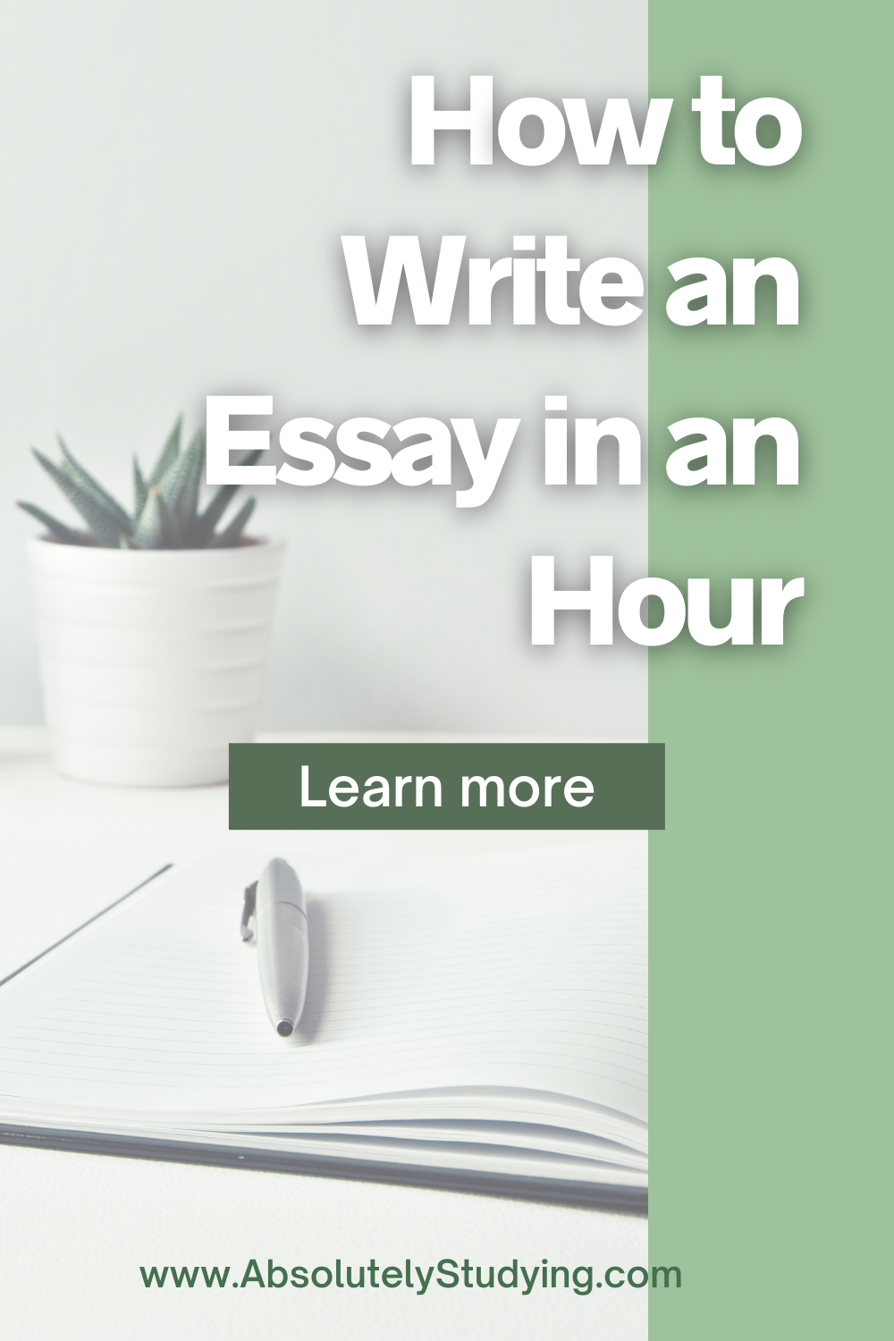 How to write an essay in an hour Pinterest pin