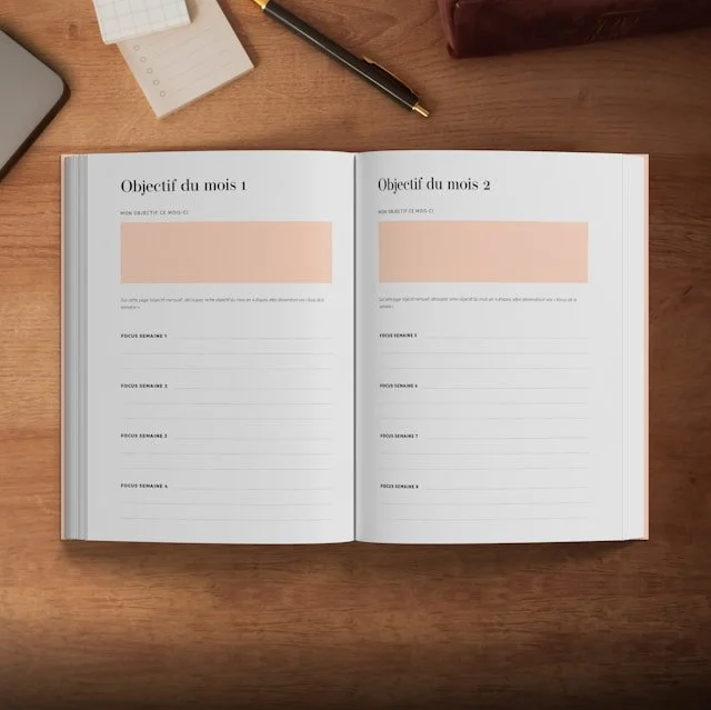 Using a planner for goal-setting.