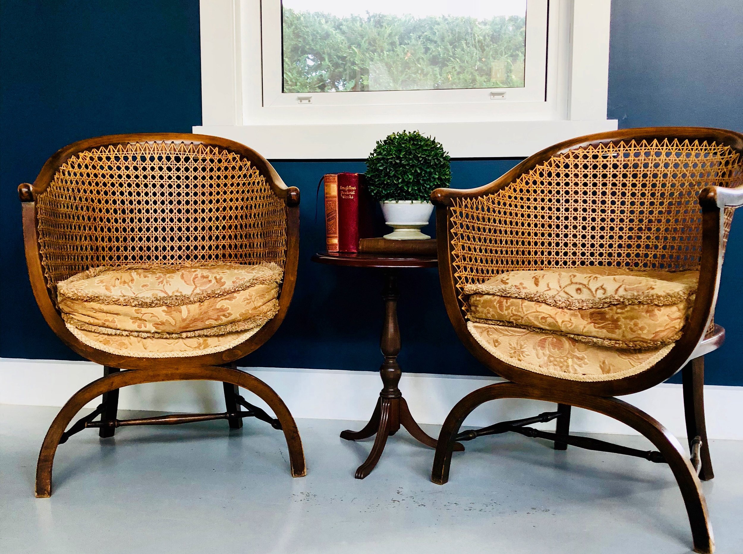 Antique Caned Back Chairs