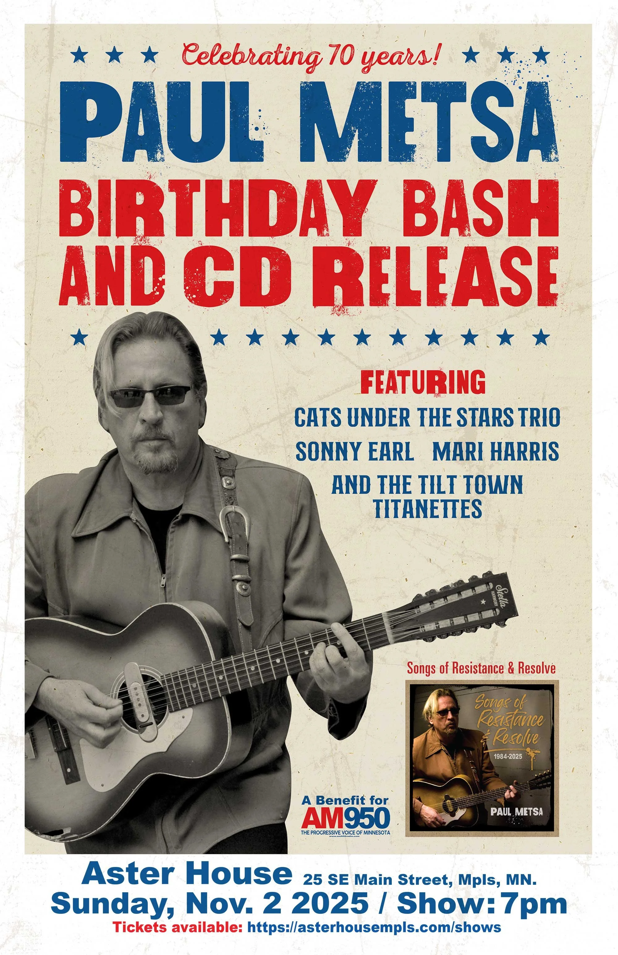 Paul Metsa Birthday Bash and CD Release. Celebrating 70 years!