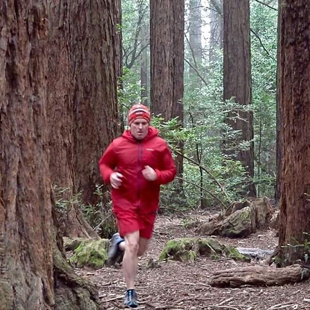 Running in the redwoods.  A magical experience.  Foggy days preferred.