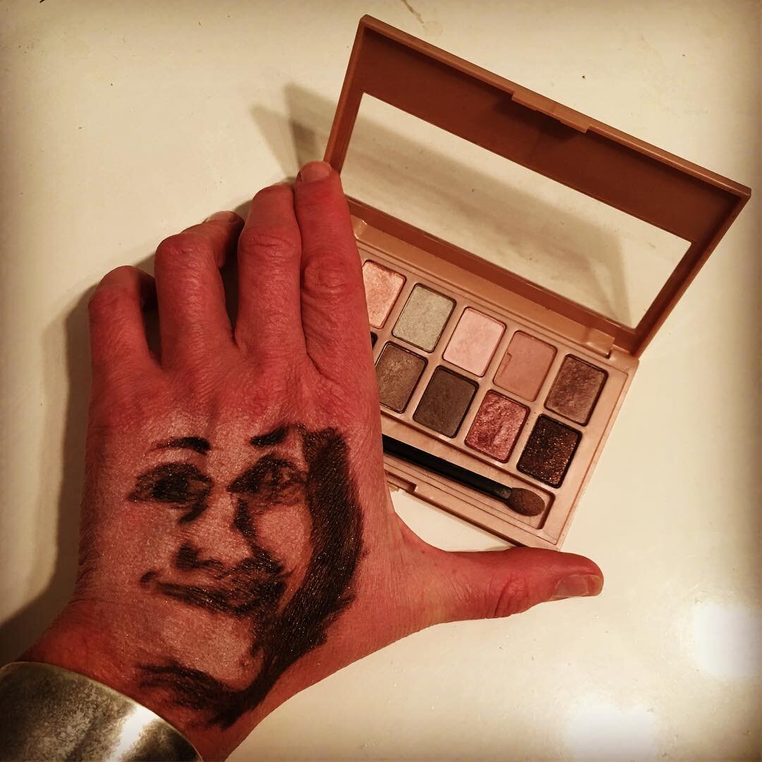Self-portrait in eyeshadow. &quot;Day 8: For your materials today use only what you can find in a medicine cabinet or cupboard in your bathroom.&quot; #creativesprint #creativesprintday8 #makesomethingeveryday #makesomething365 #30daychallenge #makeu