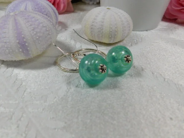 Green Lampwork Earrings