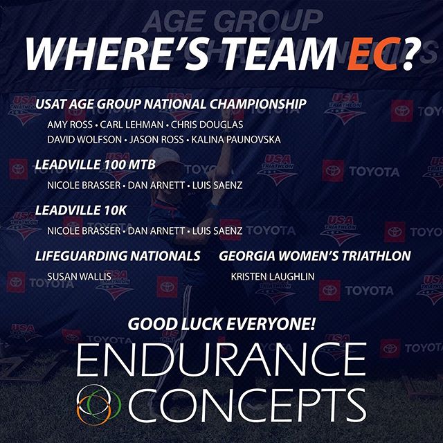 NATS! LEADVILLE! LET'S DO THIS!!!! Big time racing this weekend and even 2019 USLA National Lifeguard Championships!  Amy, Carl, Coach Chris, David, Jason, and Kalina are up in Cleveland conquering USA Triathlon's Age Group Nationals. Nicole, Luis, a