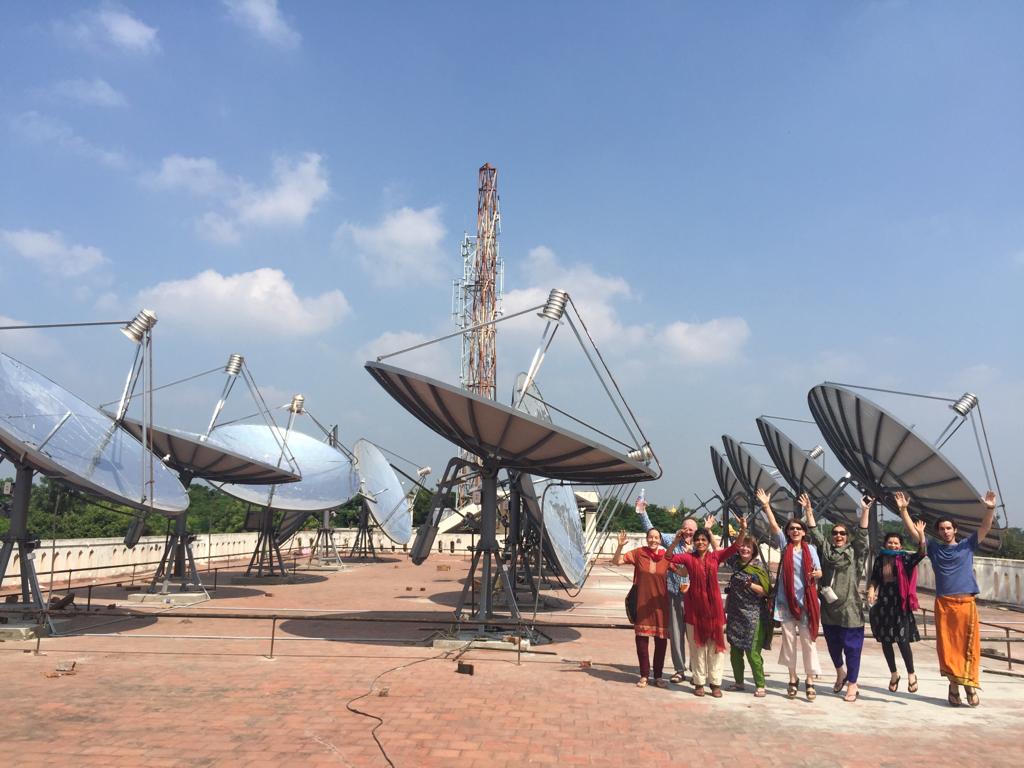 Jumping for Joy - the solar dishes have been installed!