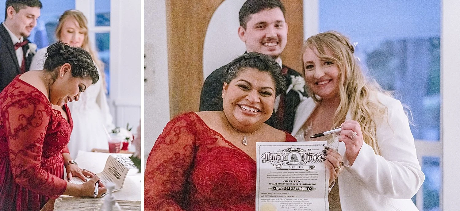 Marriage License signing