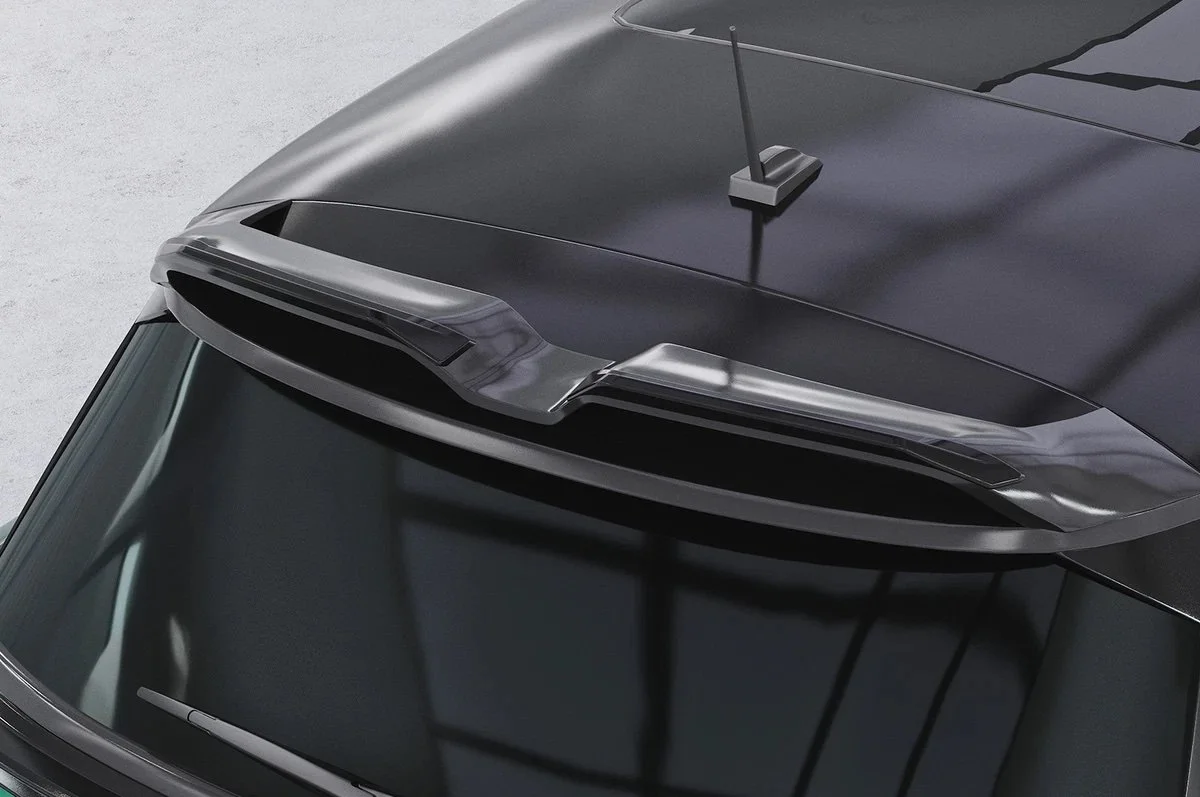 MINI F66 JCW rear wing extensions. Rear lip spoiler in gloss black