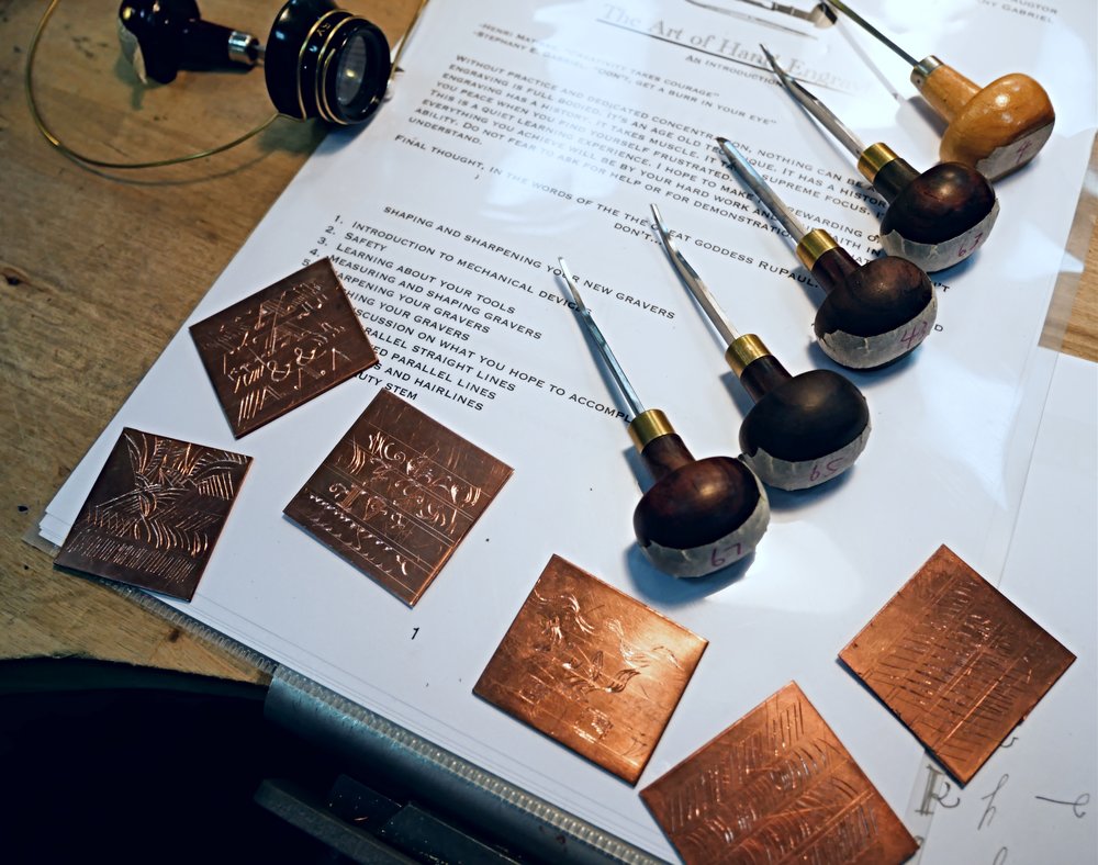 Engraving Tools and Copper Plate for Practicing in the Class .jpg